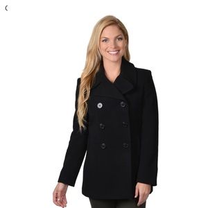 Calvin Klein double breast women's coat black